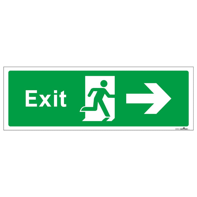 SAFETYKING® 1 Piece Fire Exit Sticker Running Man Right Sticker | 30 cm x 10 cm Self Adhesive Sticker | Fire Exit Signs | Fire Exit Stickers | Fire Exit Safety Pack | Running Man Fire Exit Signs