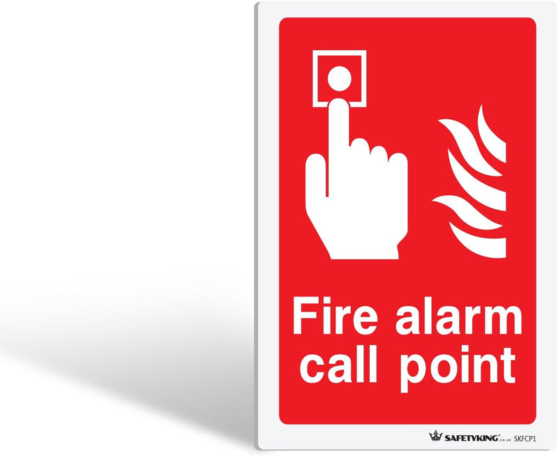 Load image into Gallery viewer, SAFETYKING® 5 pcs Fire Alarm Call Point Sticker - L 15cm x W 10cm | Fire Alarm Call Point Notice | Fire Call Point Sign | Fire Call PointStickers | Fire Stickers | Fire Safety Signs
