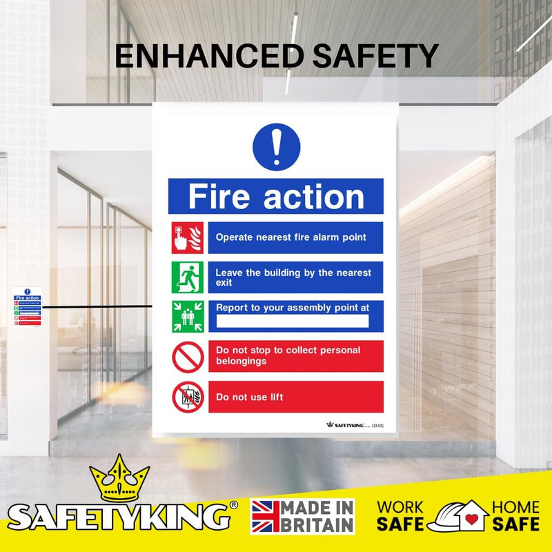 Load image into Gallery viewer, SAFETYKING® 33 Piece Fire Safety Signage Kit | Fire Exit Signs 30cm x 10cm | Self Adhesive Stickers | Fire Exit Signs | Fire Exit Stickers | Fire Exit Safety Pack | Fire Exit Keep Clear sign
