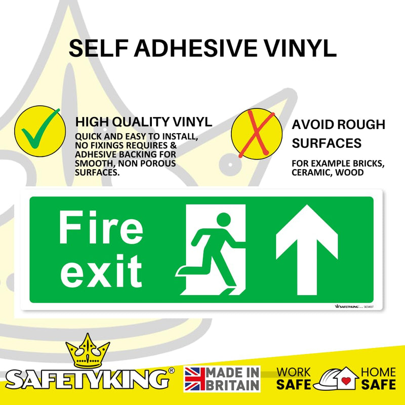 Load image into Gallery viewer, SAFETYKING® 16 Piece Fire Exit Signs | Running Man Up Fire Exit Sign | 30 cm x 10 cm Self Adhesive Sticker | Fire Exit Signs | Fire Exit Stickers | Fire Exit Safety Pack | Running Man Fire Exit Sign
