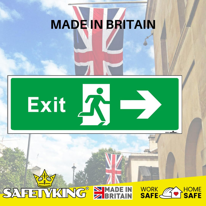 Load image into Gallery viewer, SAFETYKING® 1 Piece Fire Exit Sticker Running Man Right Sticker | 30 cm x 10 cm Self Adhesive Sticker | Fire Exit Signs | Fire Exit Stickers | Fire Exit Safety Pack | Running Man Fire Exit Signs
