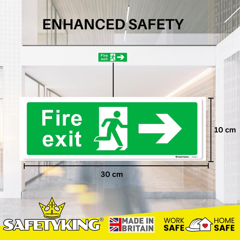 Load image into Gallery viewer, SAFETYKING® 16 Piece Fire Exit Signs | Running Man RightFire Exit Sign | 30 cm x 10 cm Self Adhesive Sticker | Fire Exit Signs | Fire Exit Stickers | Fire Exit Safety Pack | Running Man Fire Exit Sign
