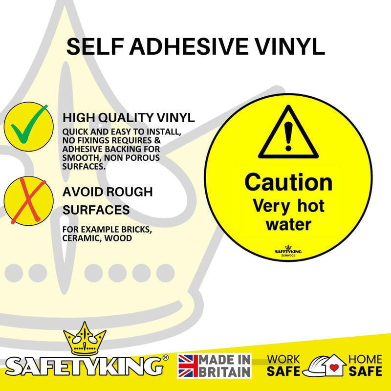 Load image into Gallery viewer, SAFETYKING® 12 x Caution Hot Water Stickers 68mm Diameter | Caution Very Hot Water Stickers | Caution Hot Water Signs | Caution Hot Very Hot Water Signs | Hot Water Sticker | Hot Water Sign
