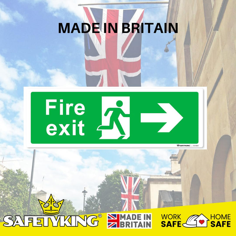 Load image into Gallery viewer, SAFETYKING® 16 Piece Fire Exit Signs | Running Man RightFire Exit Sign | 30 cm x 10 cm Self Adhesive Sticker | Fire Exit Signs | Fire Exit Stickers | Fire Exit Safety Pack | Running Man Fire Exit Sign
