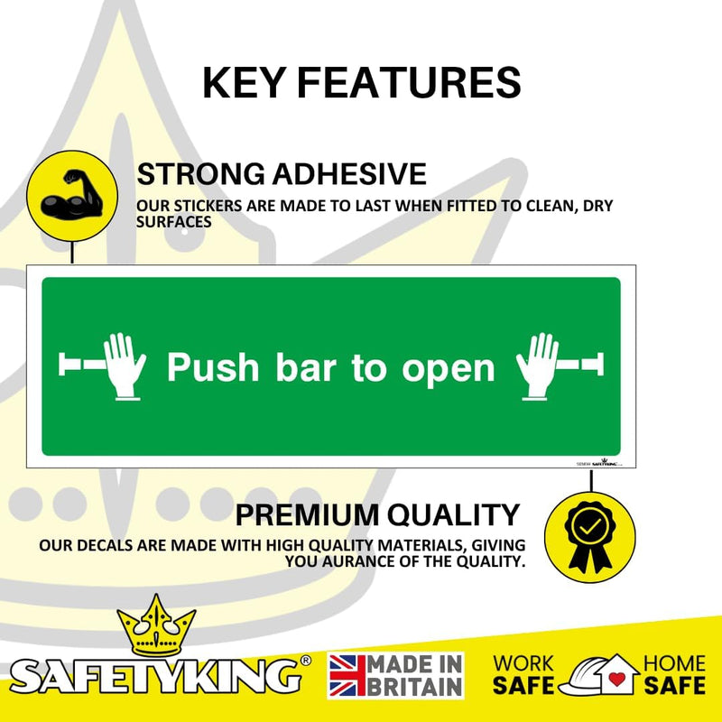 Load image into Gallery viewer, SAFETYKING® Fire Exit Sticker Arrows (Push Bar)
