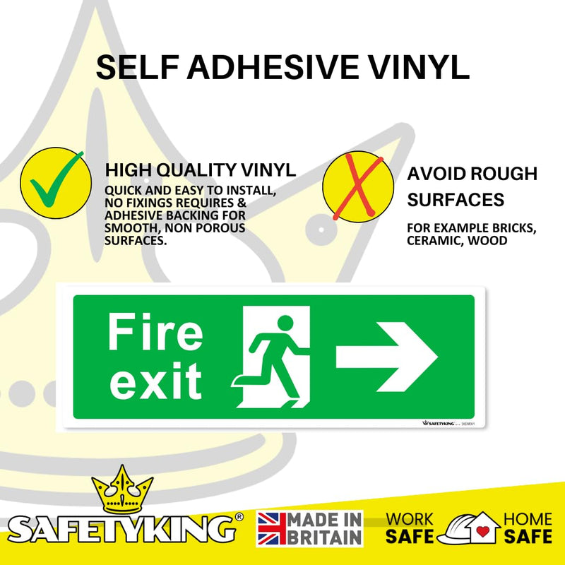 Load image into Gallery viewer, SAFETYKING® 16 Piece Fire Exit Signs | Running Man RightFire Exit Sign | 30 cm x 10 cm Self Adhesive Sticker | Fire Exit Signs | Fire Exit Stickers | Fire Exit Safety Pack | Running Man Fire Exit Sign
