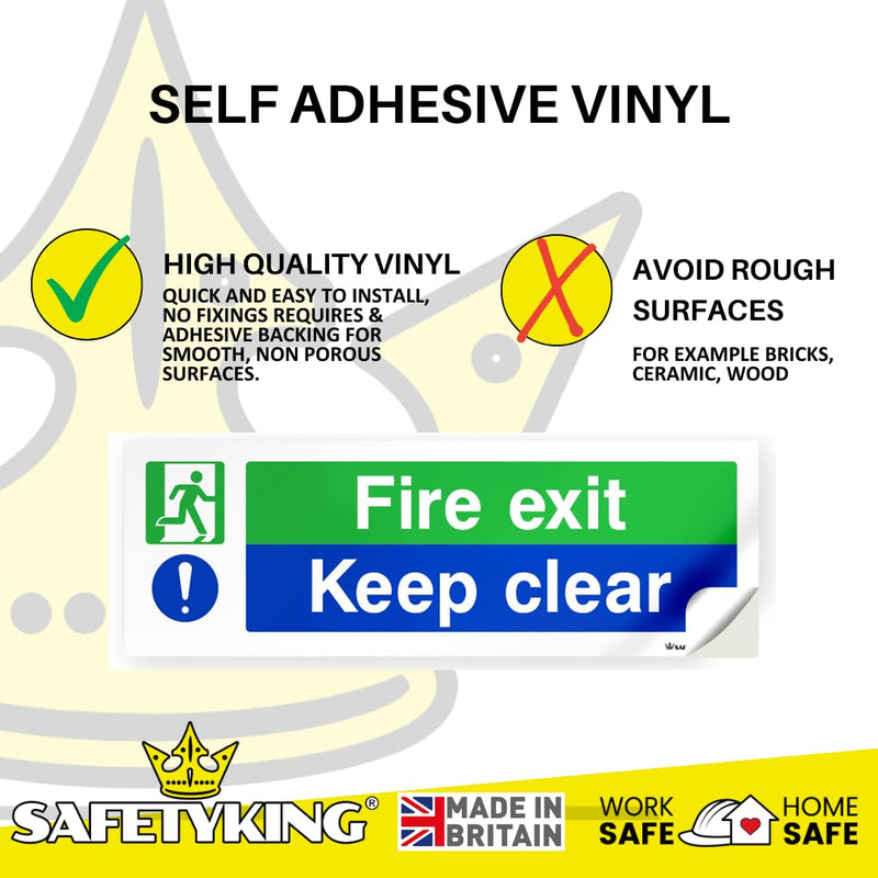 Load image into Gallery viewer, SAFETYKING® 16 Piece Fire Exit Signs | Fire Exit Keep Clear Sticker | 30 cm x 10 cm Self Adhesive Sticker | Fire Exit Signs | Fire Exit Stickers | Fire Exit Safety Pack | Running Man Fire Exit Sign
