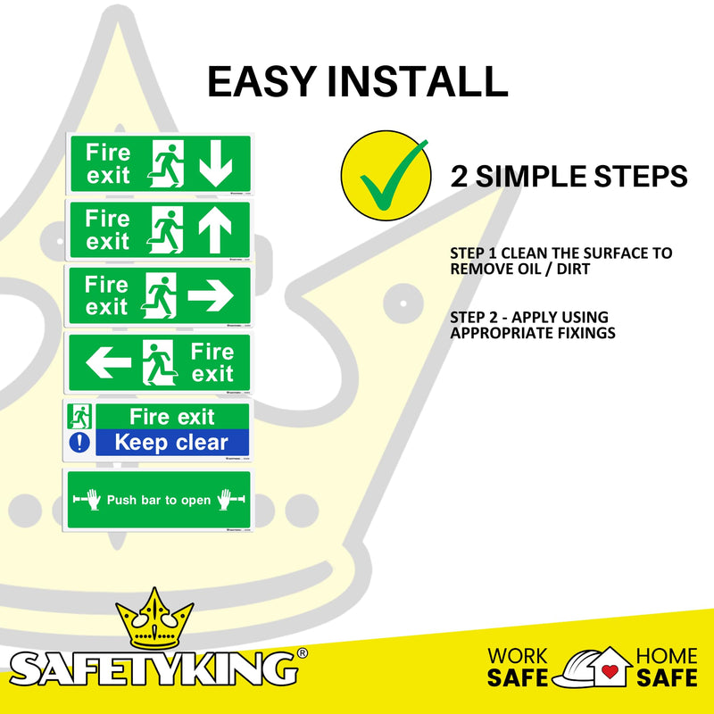 Load image into Gallery viewer, SAFETYKING® 28 Piece Fire Safety Signs Kit | Fire Exit Signs | Self Adhesive Stickers | Fire Exit Signs | Fire Exit Stickers | Fire Exit Safety Pack | Fire Exit Keep Clear sign
