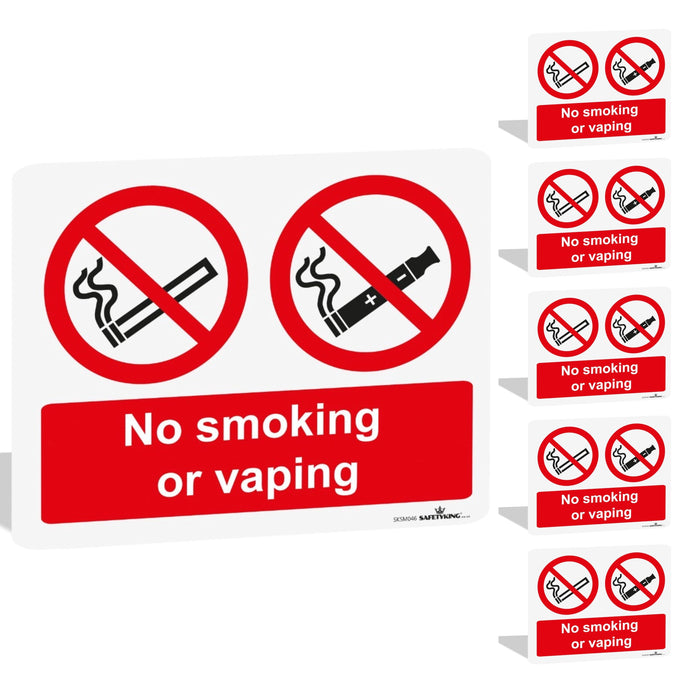 SAFETYKING® 6PCS 180cm x 135cm No Smoking No Vaping Sticker | No Smoking Sticker | No Vaping Sticker | No Smoking No Vaping Self Adhesive Sticker