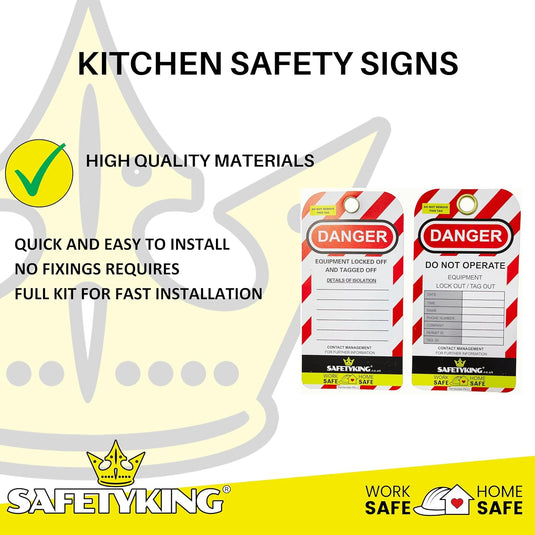 SAFETYKING® Lockout Tagout Tags 10 Tags with Pen and Cable Ties| Robust Lock Off Tag | Loto Tags| Health and Safety Isolation Warning Tags | Equipment Lockout Tags | Lock Out Tag Out | Lock Off Tags