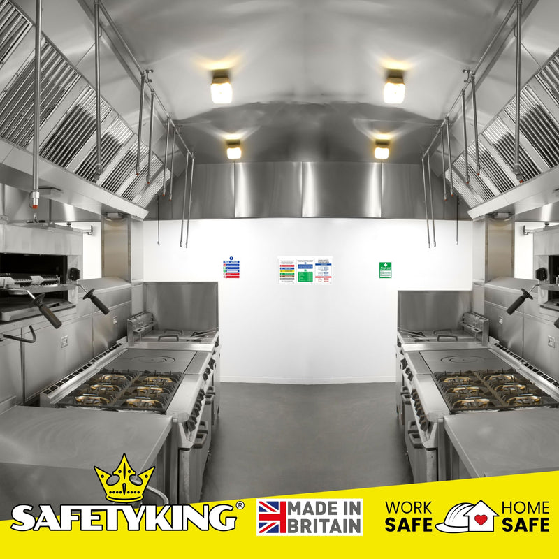 Load image into Gallery viewer, SAFETYKING® 75 Piece Kitchen Safety Signs plus squeegee to install | Kitchen Safety Signage Kit | Kitchen Sign | Kitchen Signs | Kitchen Stickers | Kitchen hygiene Signs | Food hygiene stickers
