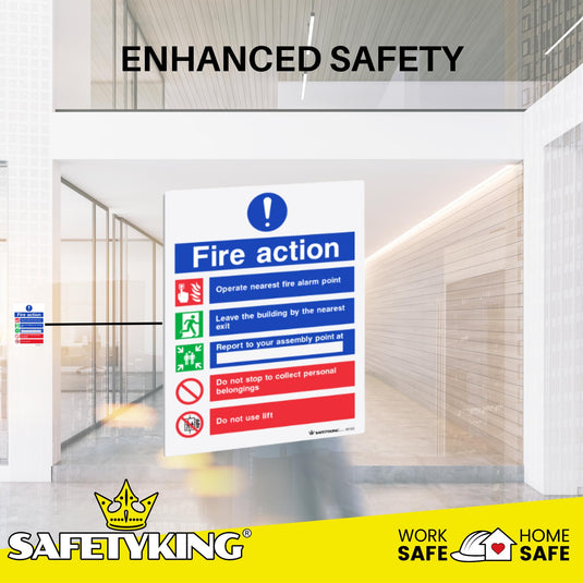 SAFETYKING® 28 Piece Fire Safety Signs Kit | Fire Exit Signs | Self Adhesive Stickers | Fire Exit Signs | Fire Exit Stickers | Fire Exit Safety Pack | Fire Exit Keep Clear sign