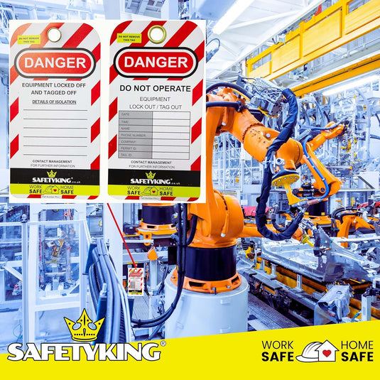 SAFETYKING® Lockout Tagout Tags 10 Tags with Pen and Cable Ties| Robust Lock Off Tag | Loto Tags| Health and Safety Isolation Warning Tags | Equipment Lockout Tags | Lock Out Tag Out | Lock Off Tags